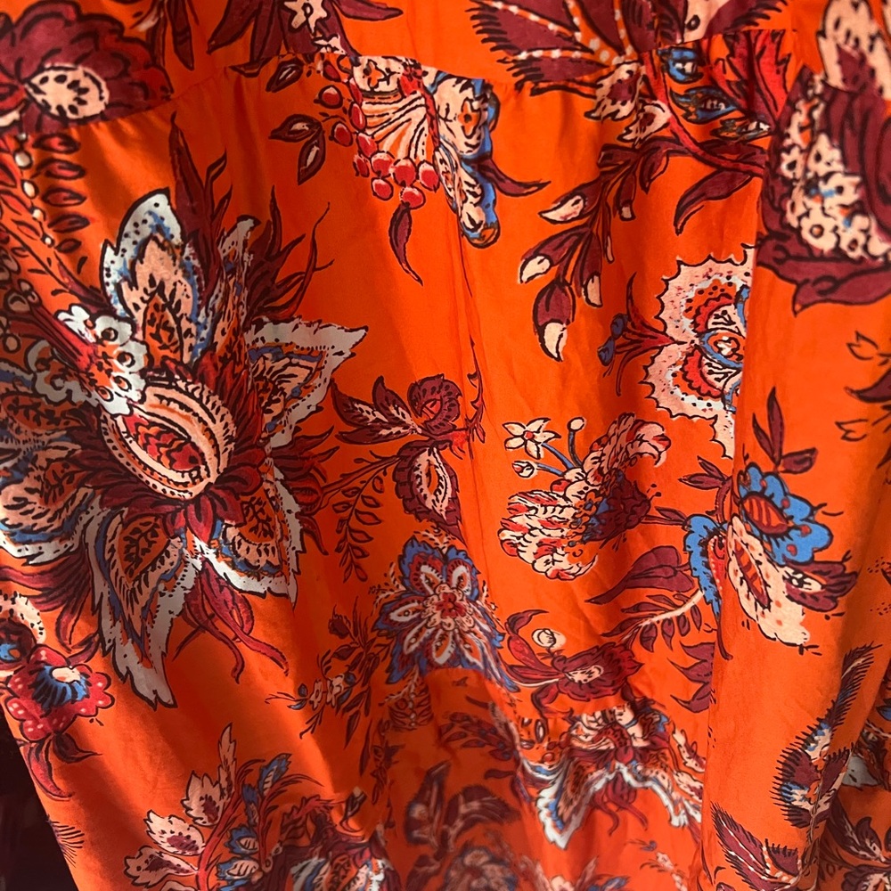 NWT RHODE X Target orange leafy floral print tiered plus size midi - Picture 2 of 8